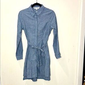 Davi&Dani Blue Striped Shirt Dress